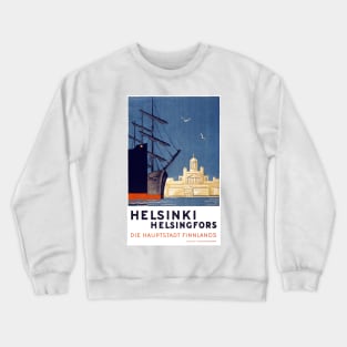 Vintage Travel Poster Finland Helsinki Crewneck Sweatshirt
